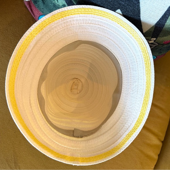 Vintage Yellow and White Striped Hat - Picture 6 of 6